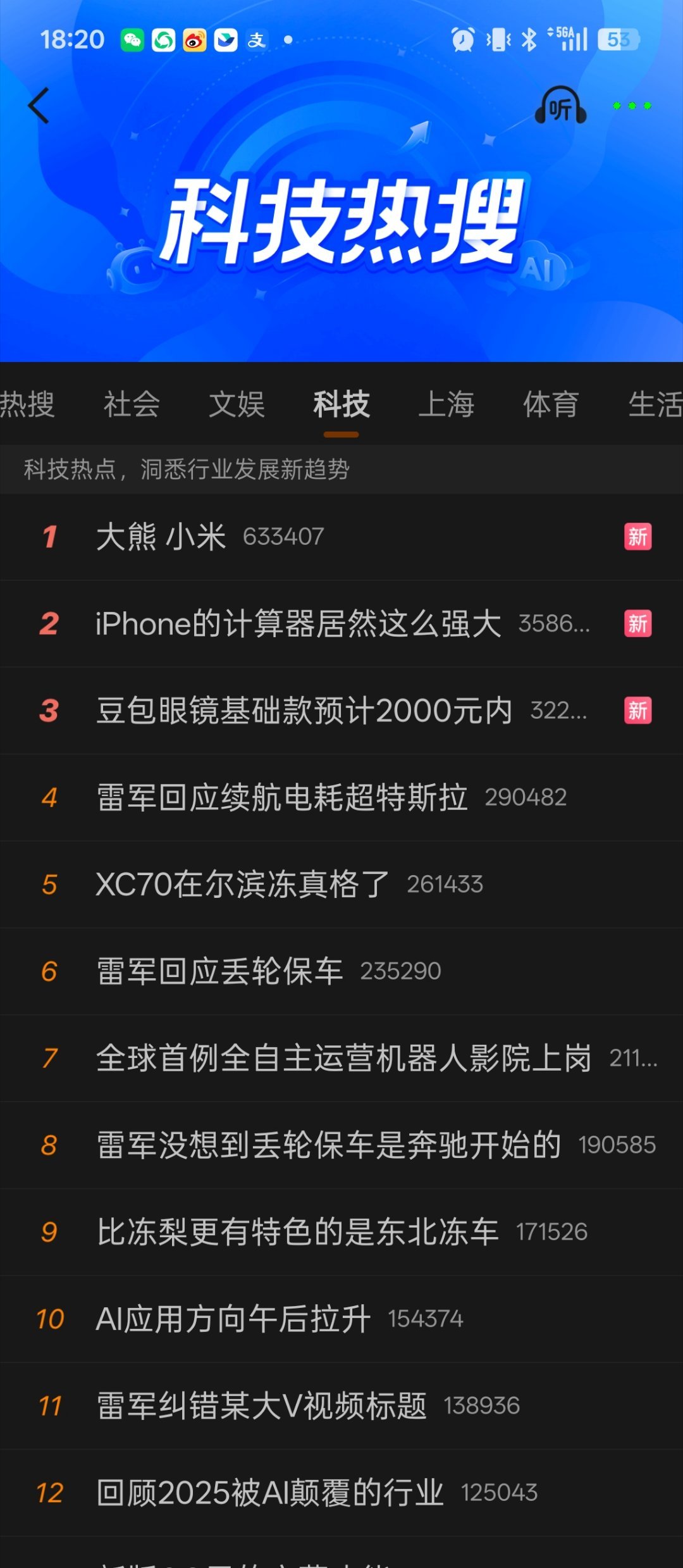 大熊、小米这热搜，比雷军科普「丢轮保车」热度高多了。米粉和花粉大战了嘛 大熊 小
