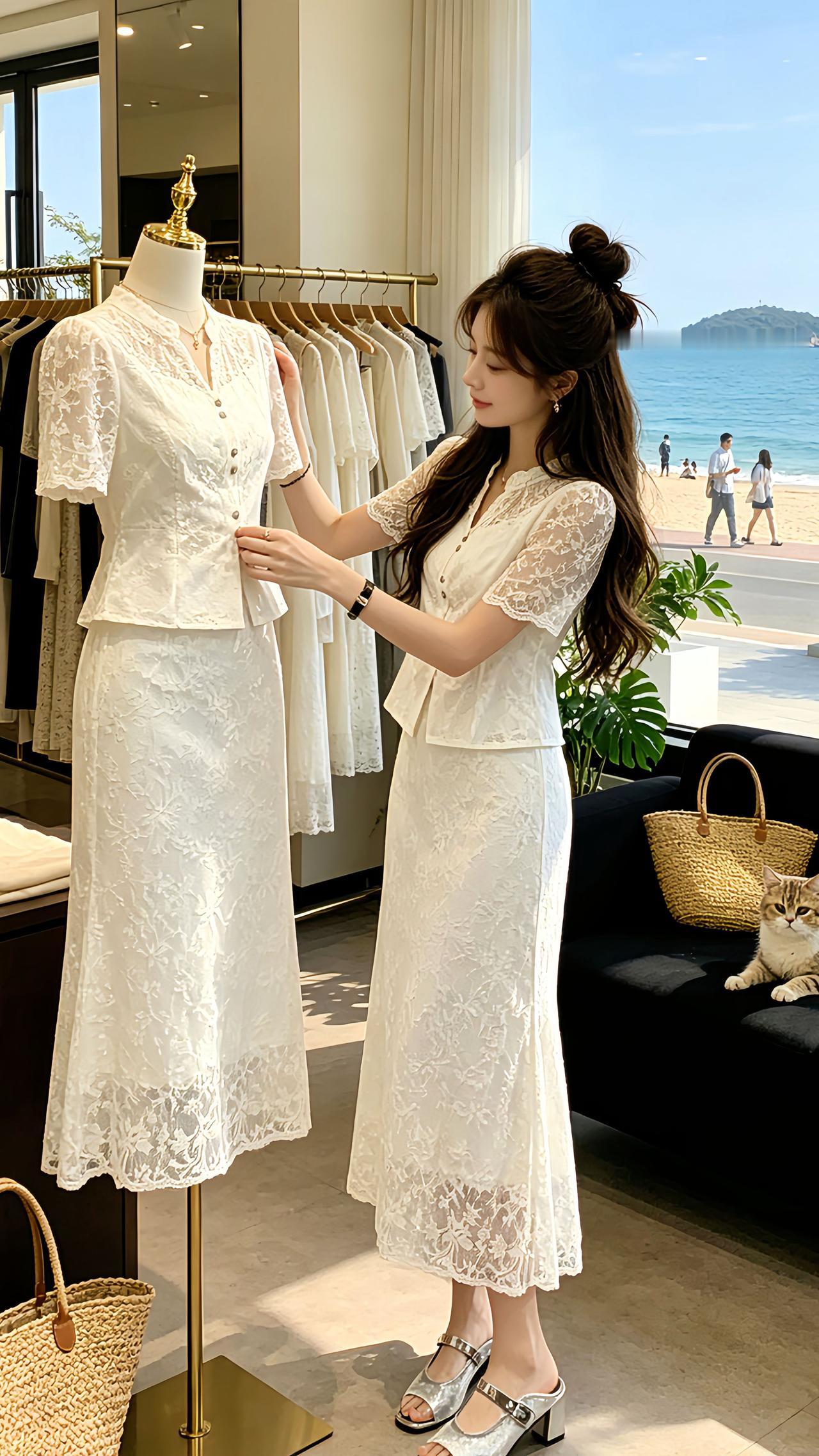 法式白月光裙 小白裙套装 今天穿什么 今日份优雅名媛风穿搭 谁穿谁好看