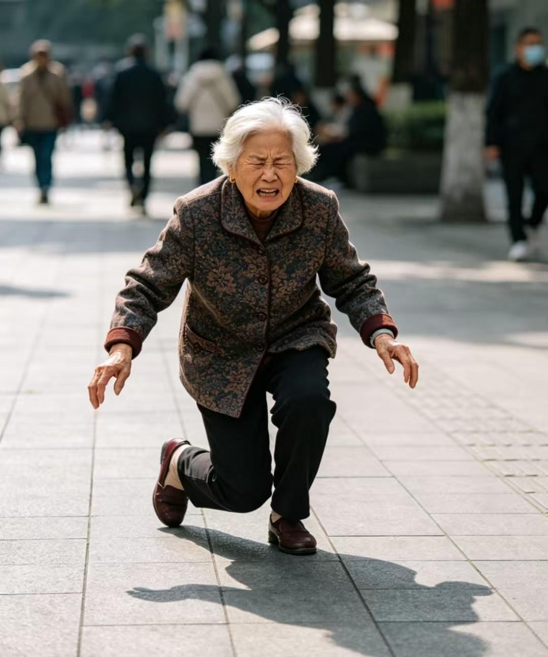 今天一早，婆婆打来电话说早晨出去买菜时，腿突然一软，一只腿跪在了地上，怎么也站不