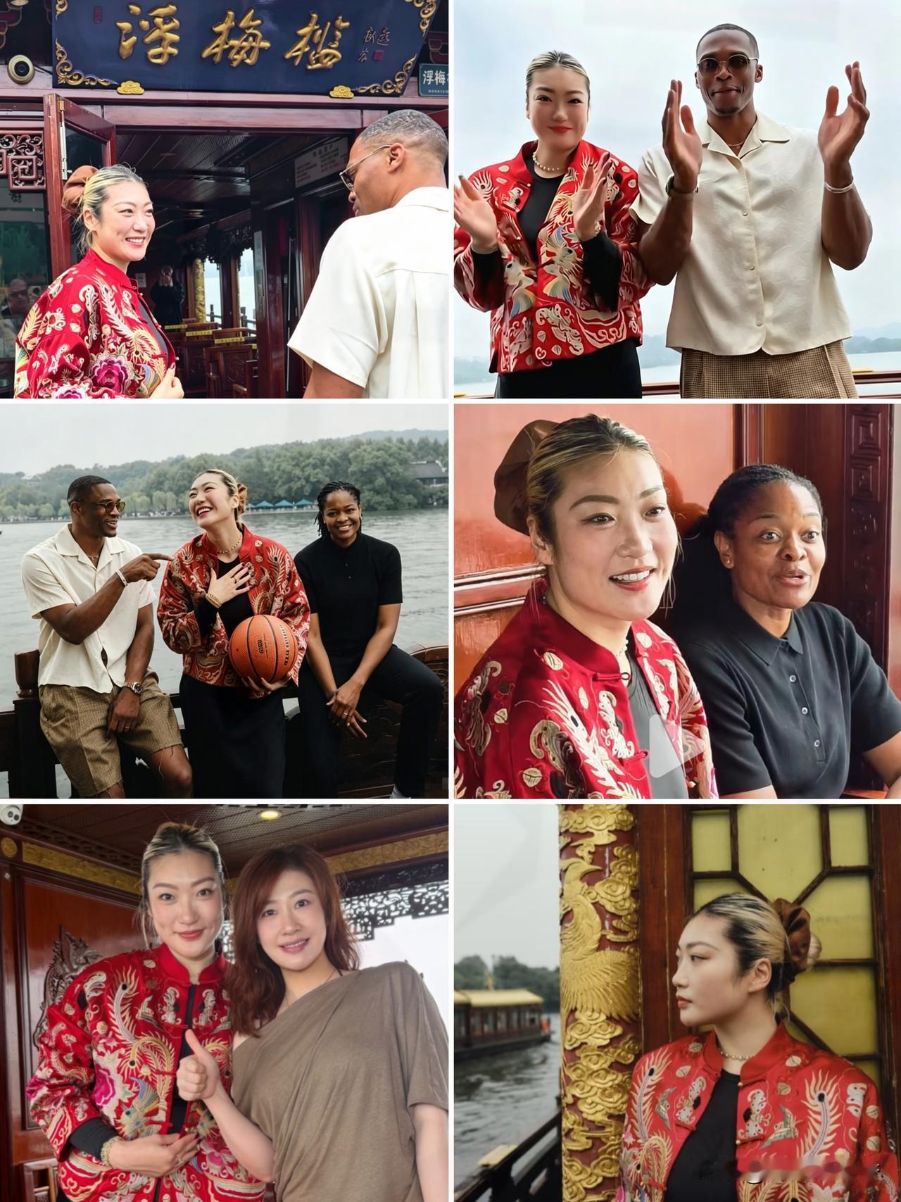 李梦亮相杭州西湖！
和威少同框推广全新女篮联赛
 
9月30日，中国女篮核心李梦