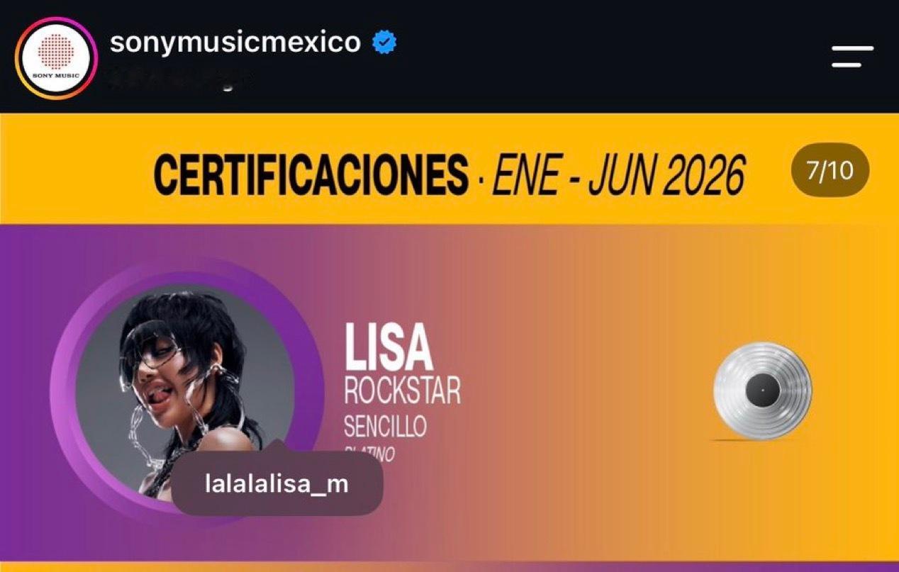 ❤️ Sony Music Mexico IG 更新：“LISA 的 ROCKS