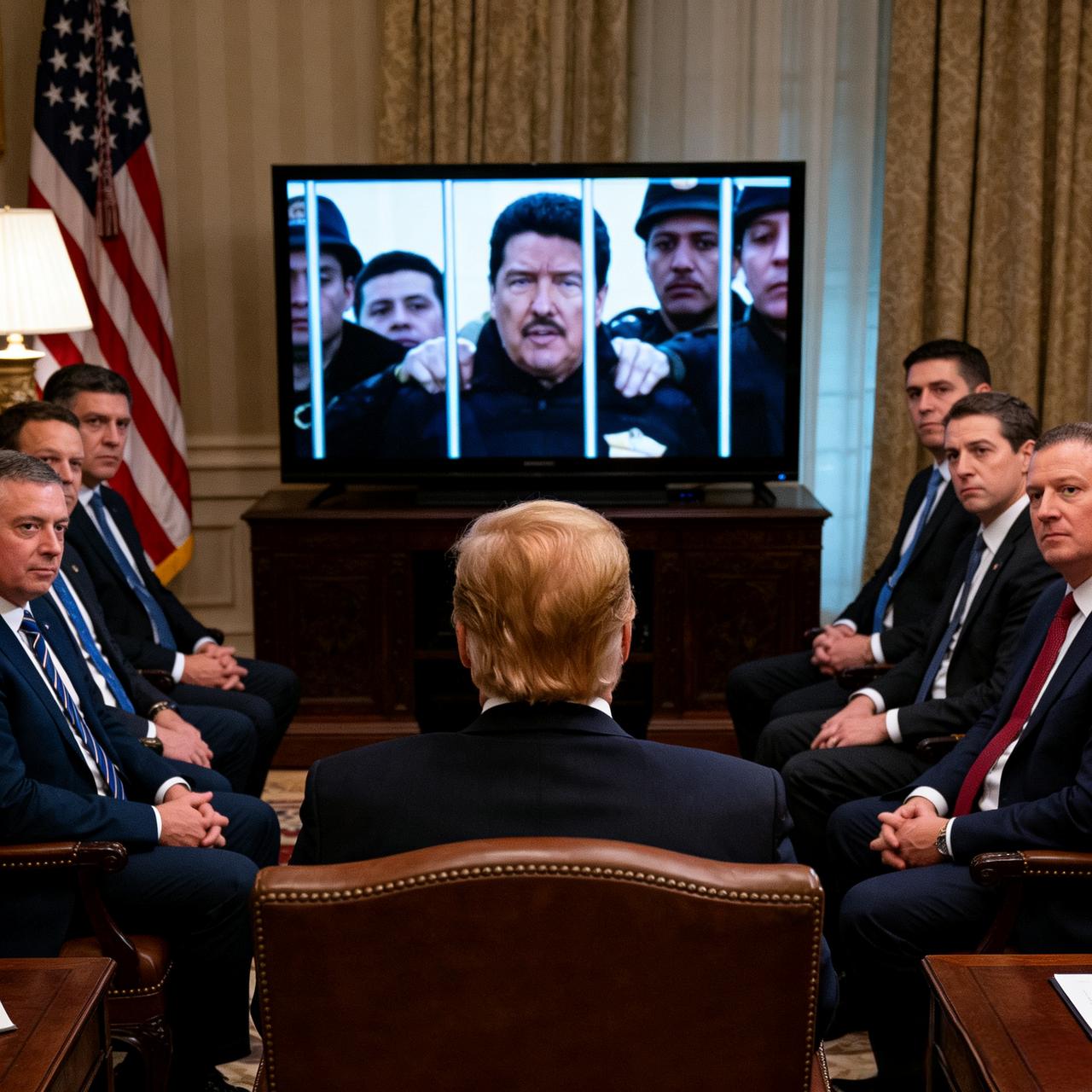 抓捕马杜罗时，
特朗普在他的庄园
看大片儿……
 
1月3日，美军150架飞机，