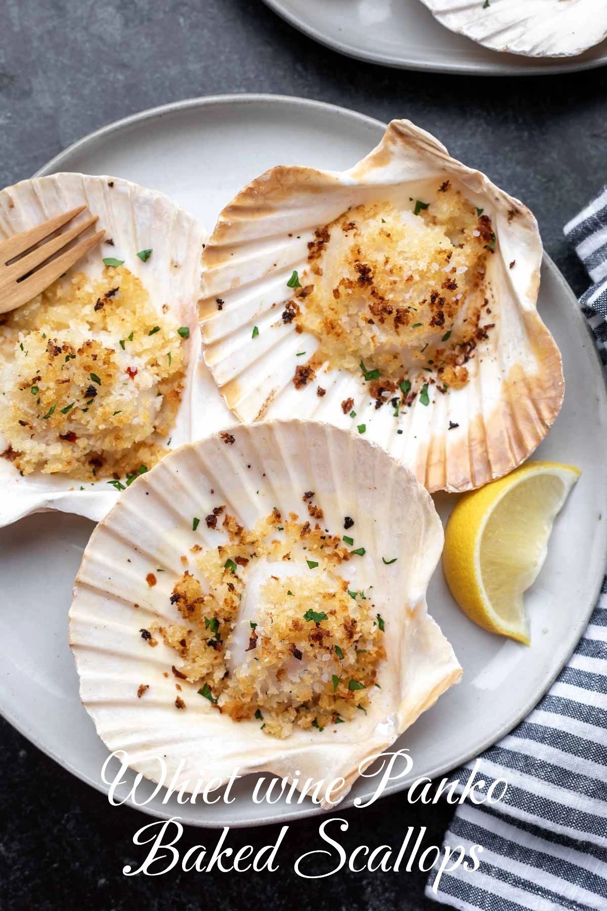 白葡萄酒面包糠烤扇贝｜ Wine & Scallop 🍾