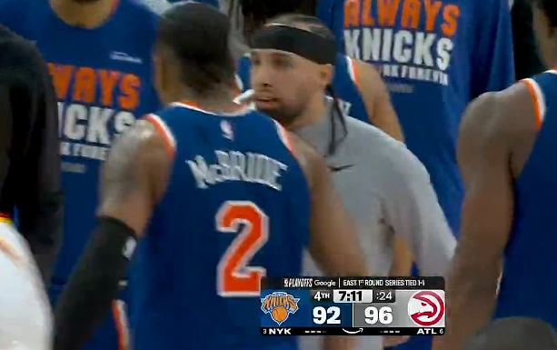 麦克布莱德投进第4记三分，尼克斯末节追至4分打停老鹰