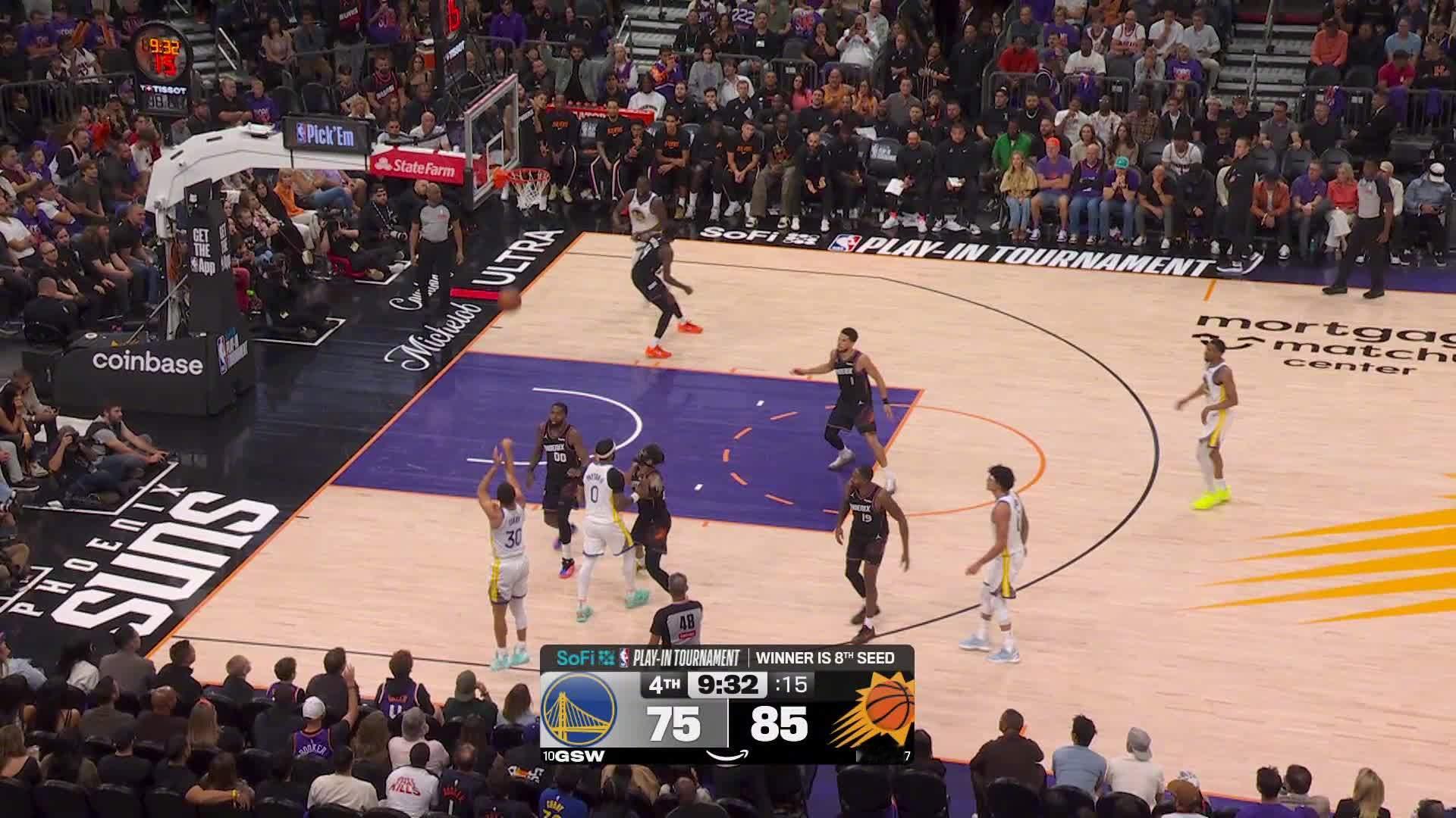 梅尔顿和库里连进三分👌勇士78:87太阳。勇士vs太阳