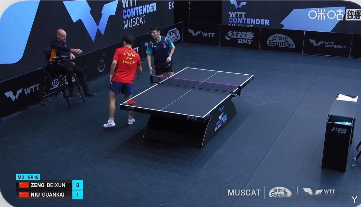 2026wtt马斯喀特挑战赛资格赛小组赛曾蓓勋3-1牛冠凯（10-12 11-8