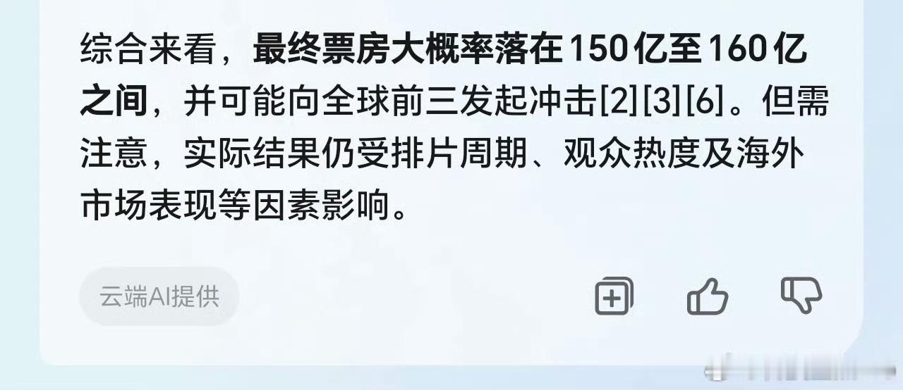 哪吒2冲向全球票房第7  前几天让DS预测了一下哪吒2的票房，大概落在150-1