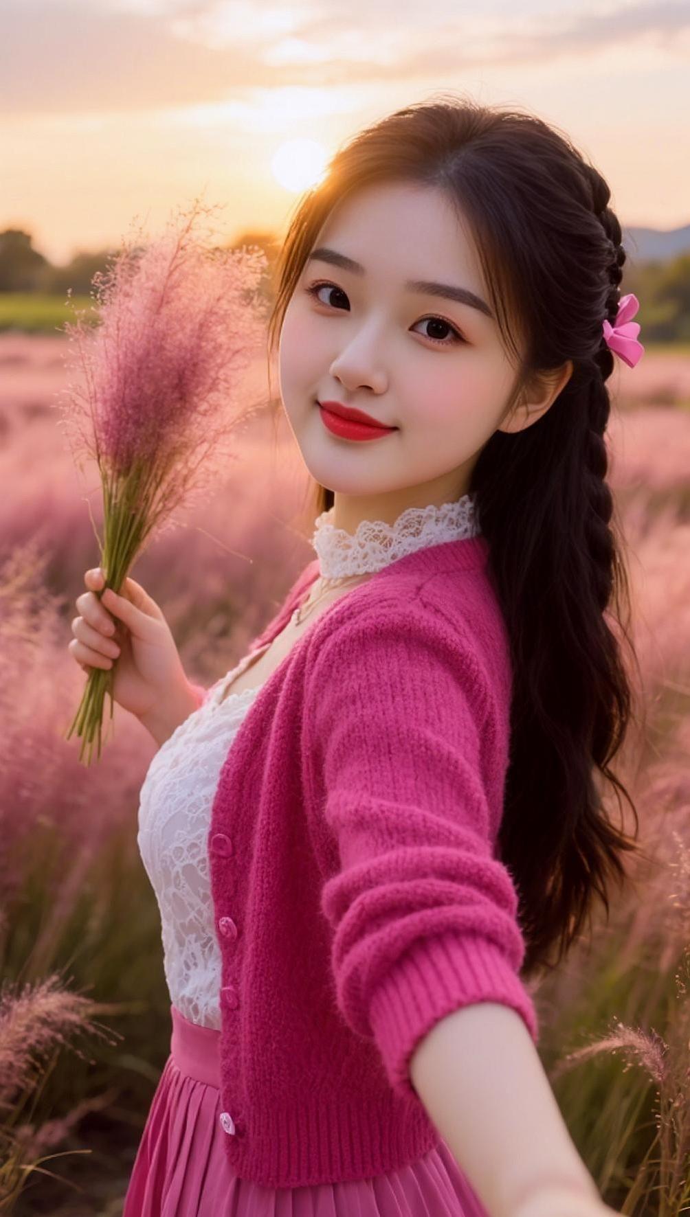 AI粉黛逆光照  少女写真 女款外套粉色休闲款