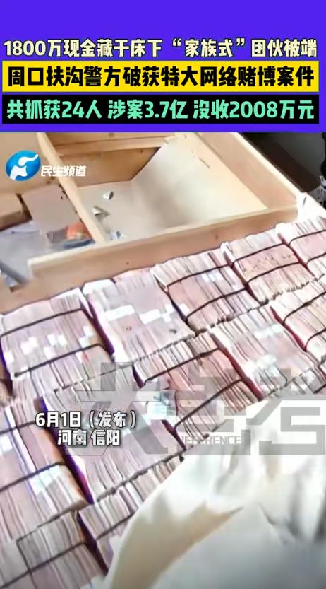 2025年6月1日，河南周口扶沟县警方破获一桩大案，抓了24个嫌疑人，查出涉案金