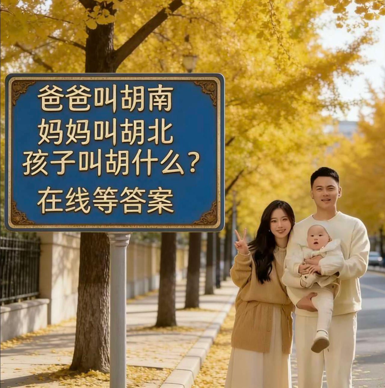 这小孩爸爸叫胡南、妈妈叫胡北，你们觉得小孩会叫胡什么？