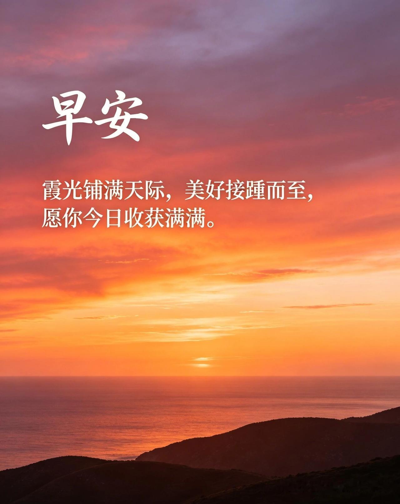 赏晨间早安山水风光，携柔情祝福赠亲友知己各位朋友，早上好。
以轻柔破晓心语，
开