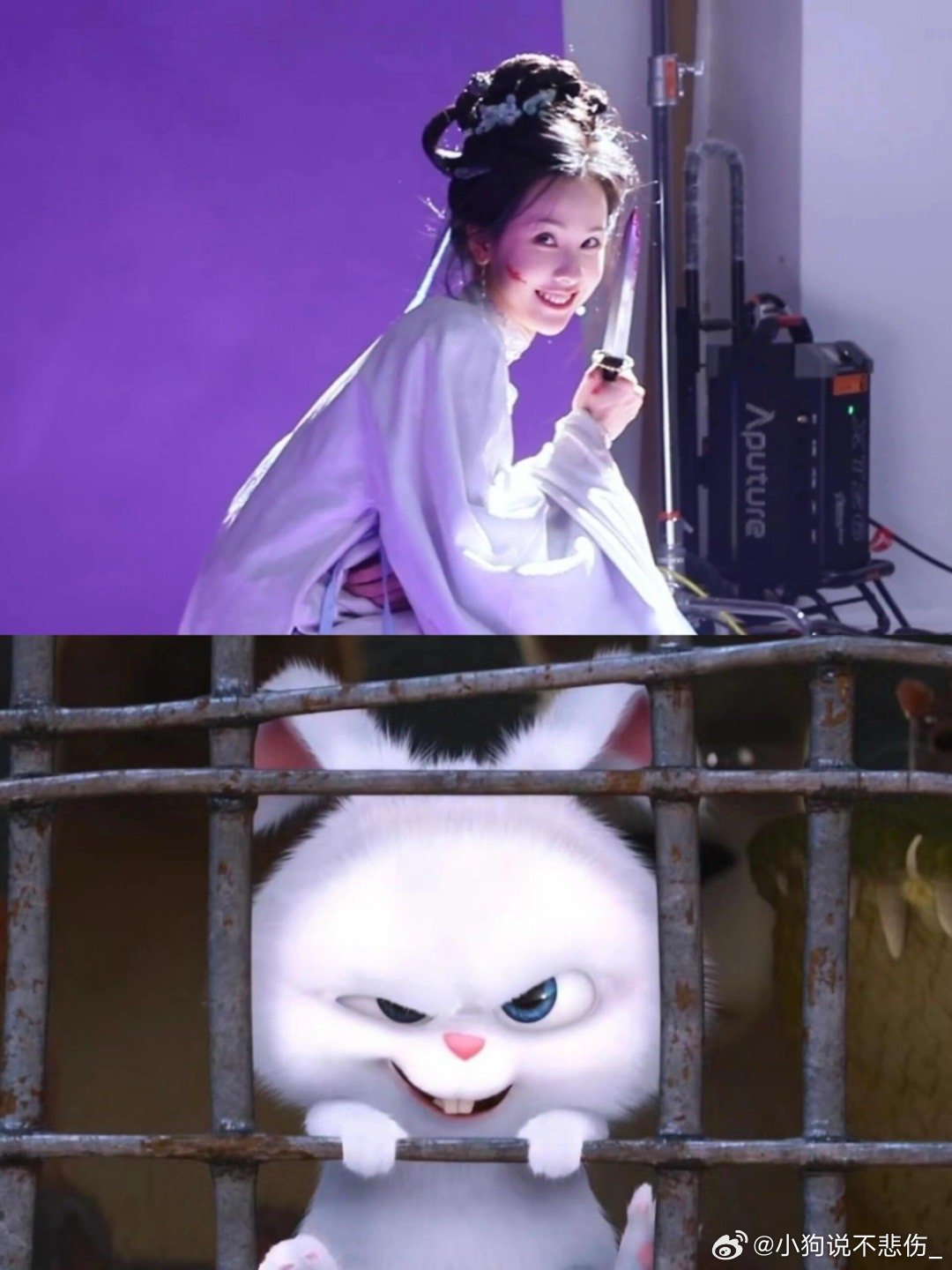 陈都灵 | 邪恶兔子嘟嘟真的和邪恶小兔子真的太像了啊！！本色出演的吧看来是 陈都