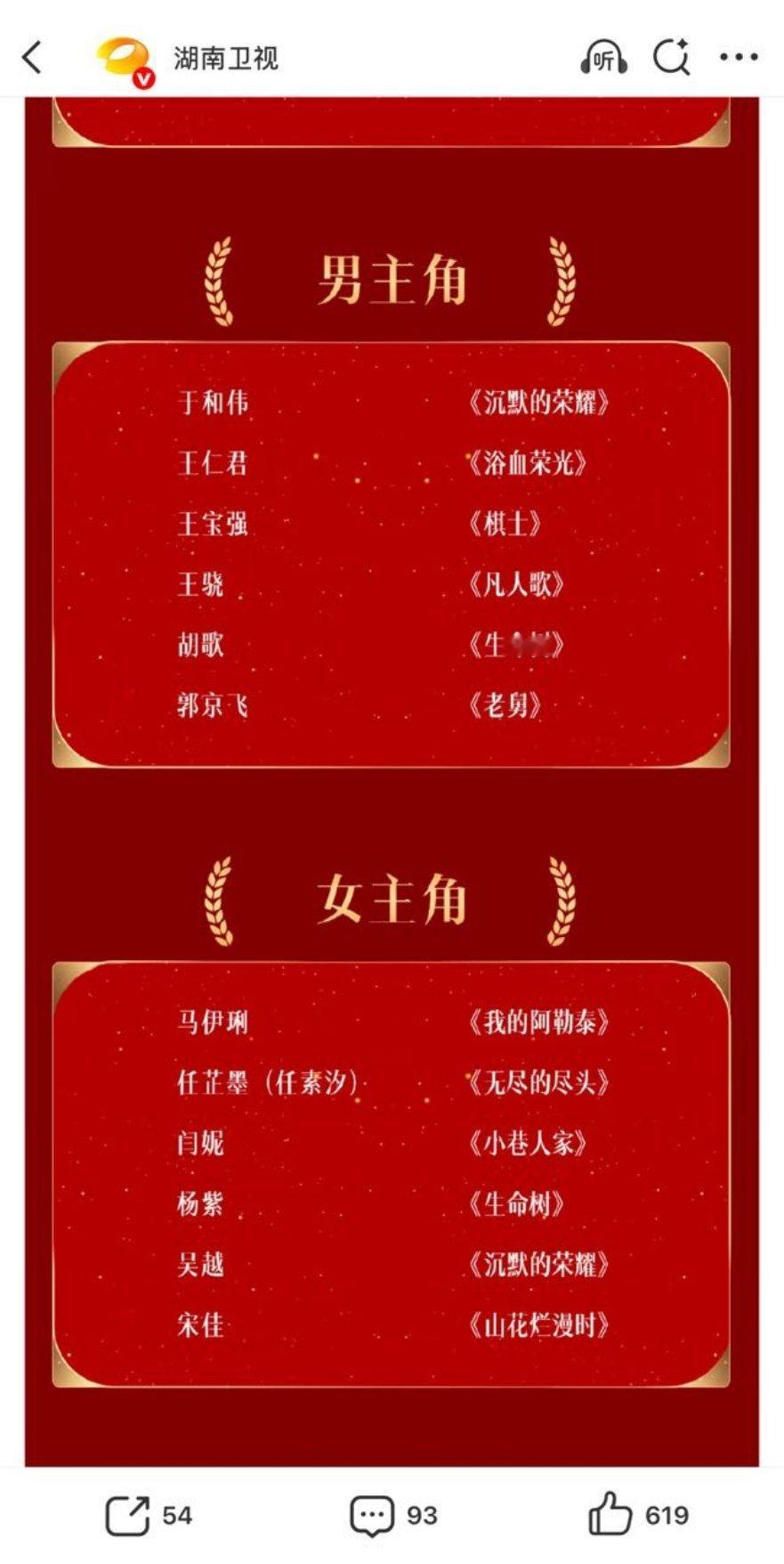 金鹰奖你对得起谁？ 杨幂掉提 孙俪掉提金鹰奖 赵丽颖掉提金鹰奖最佳女主