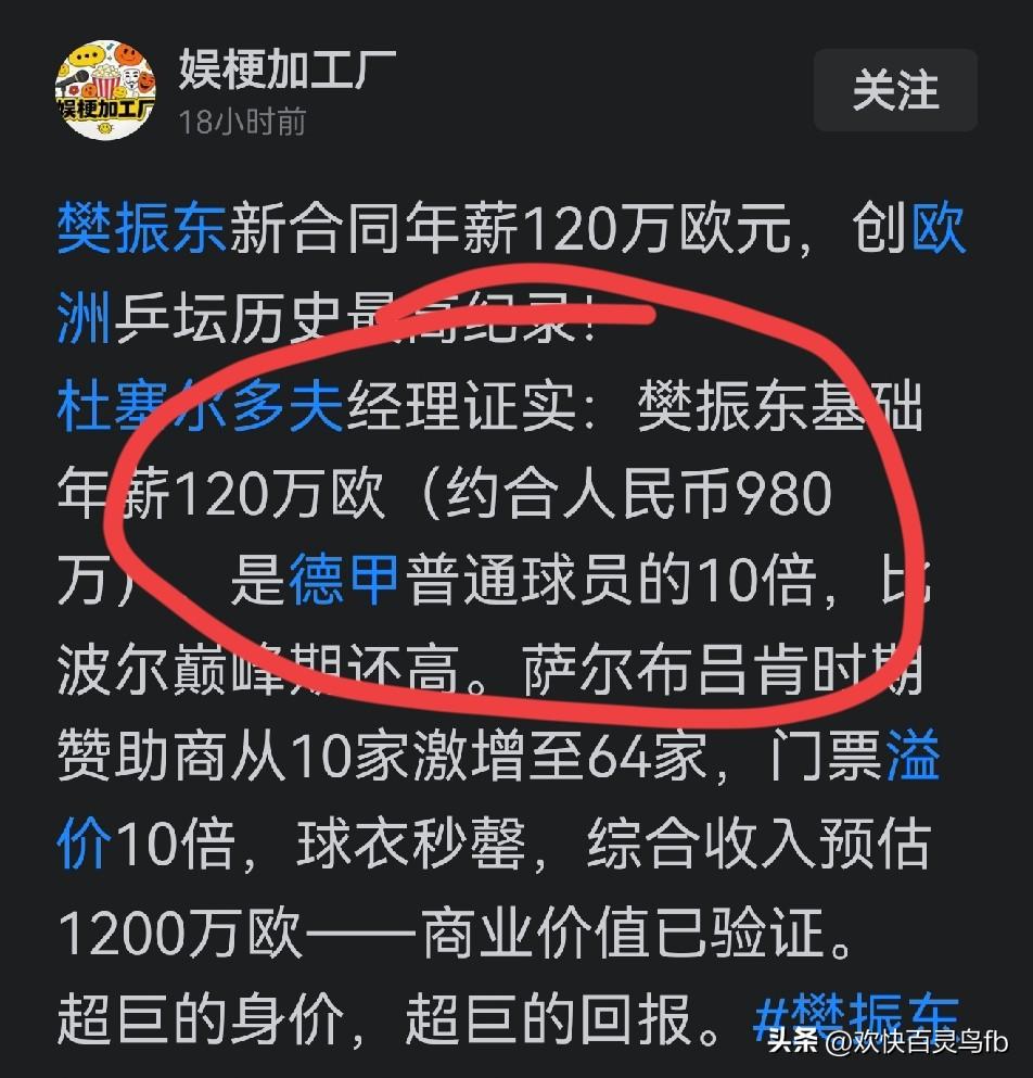 对于年薪近千万的樊振东，不知道该用什么词？羡慕？嫉妒？恨？
看来，孙颖莎、王曼玉