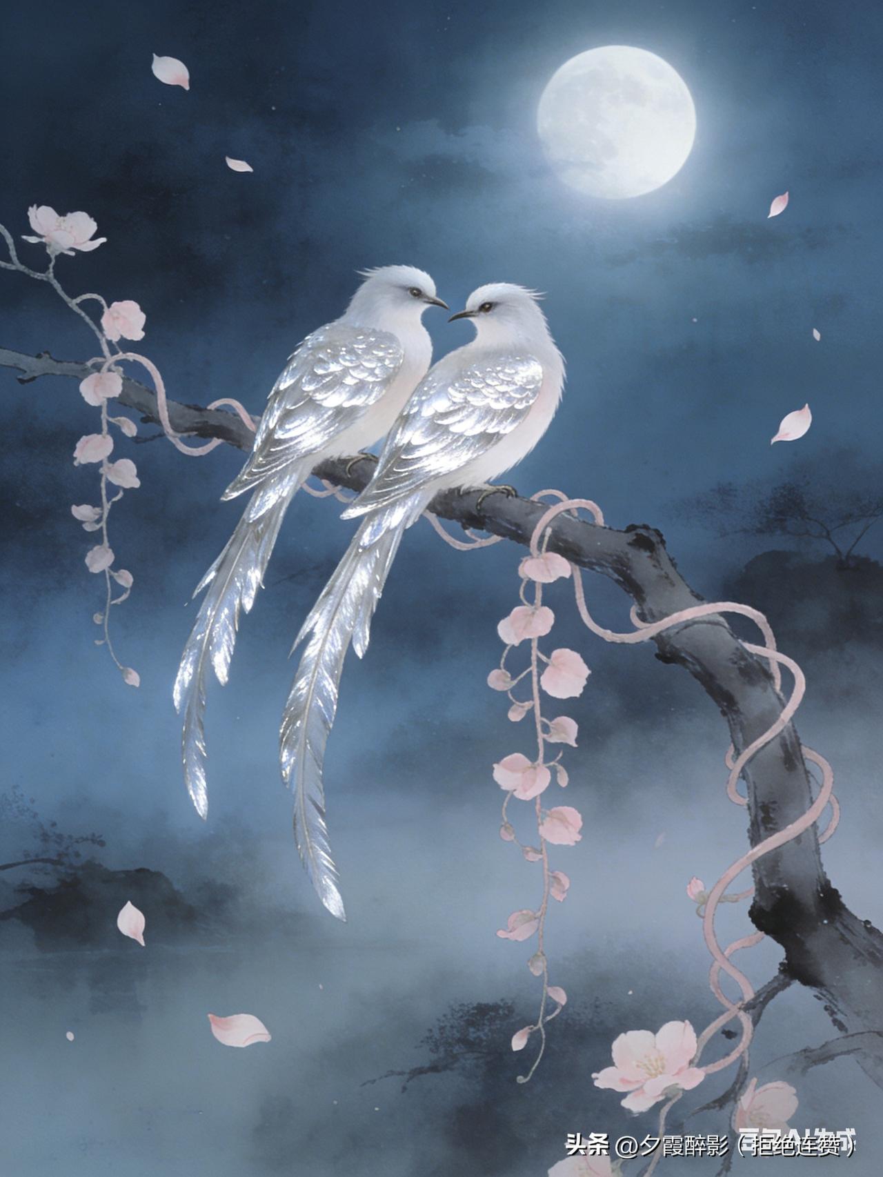 在天愿作比翼鸟，在地愿为连理枝。天长地久有时尽，此恨绵绵无绝期。白居易的《长恨歌