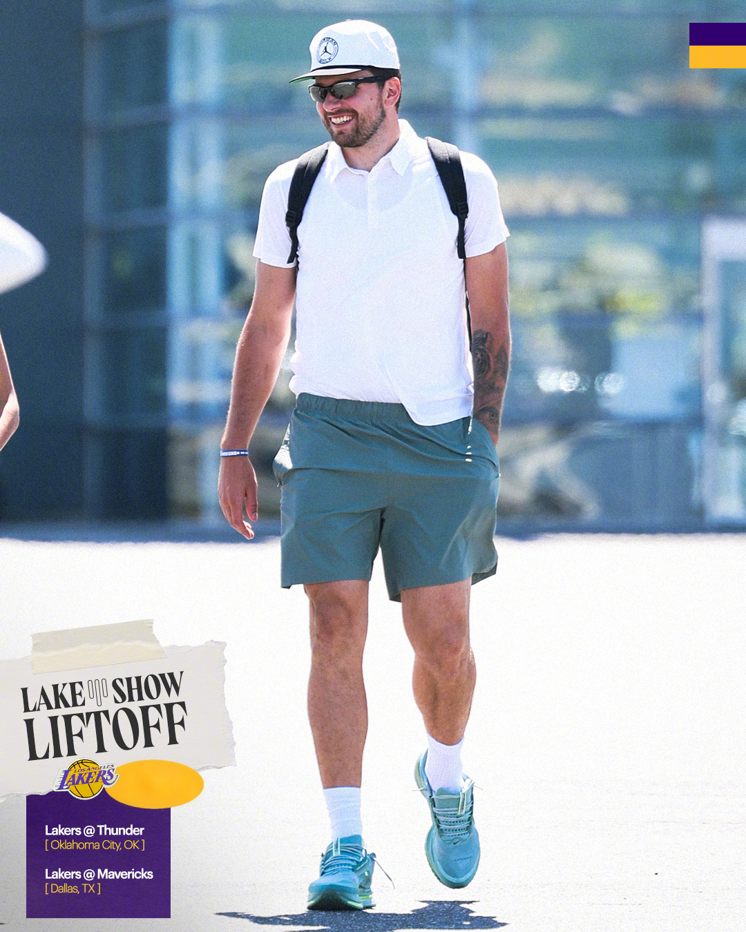 阳光明媚的日子，出发🛫！下一站：俄克拉荷马城💪湖人提前7场锁定季后赛席位湖人