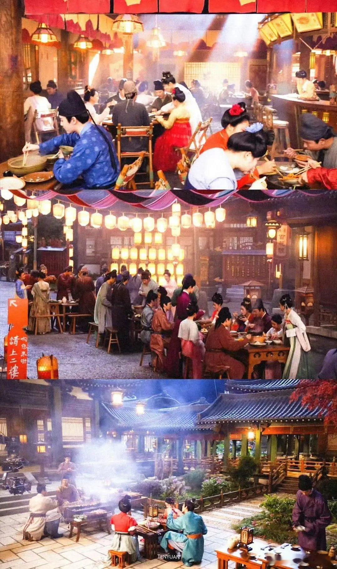 宴遇永安制作特辑，服装和美食很用心吧，剧组还有专门的美食制作团队小厨房[比耶][