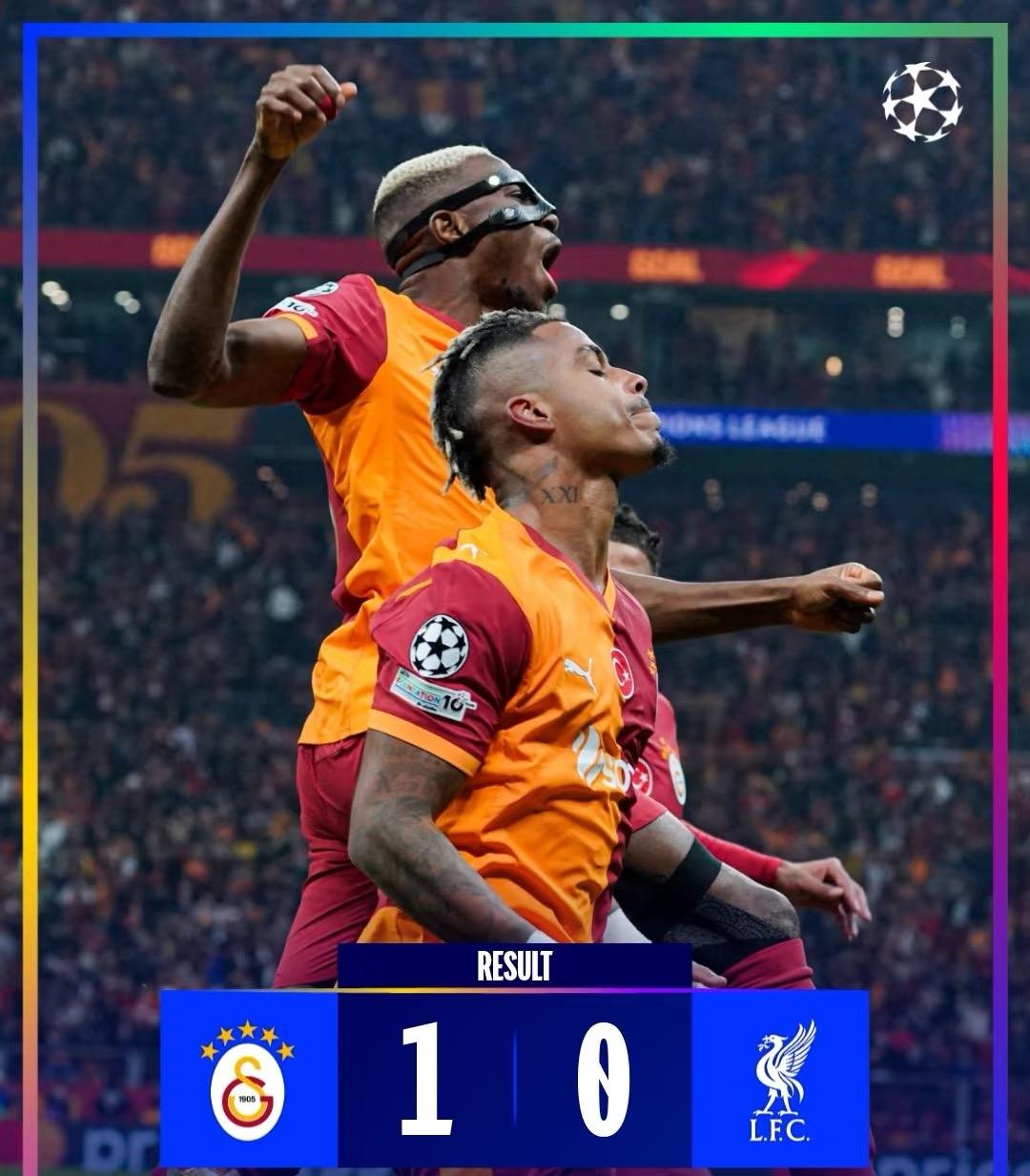 欧冠四场：利物浦输了

昨晚欧冠四场，利物浦输了，其余3场还算正常，巴萨还得佬亚