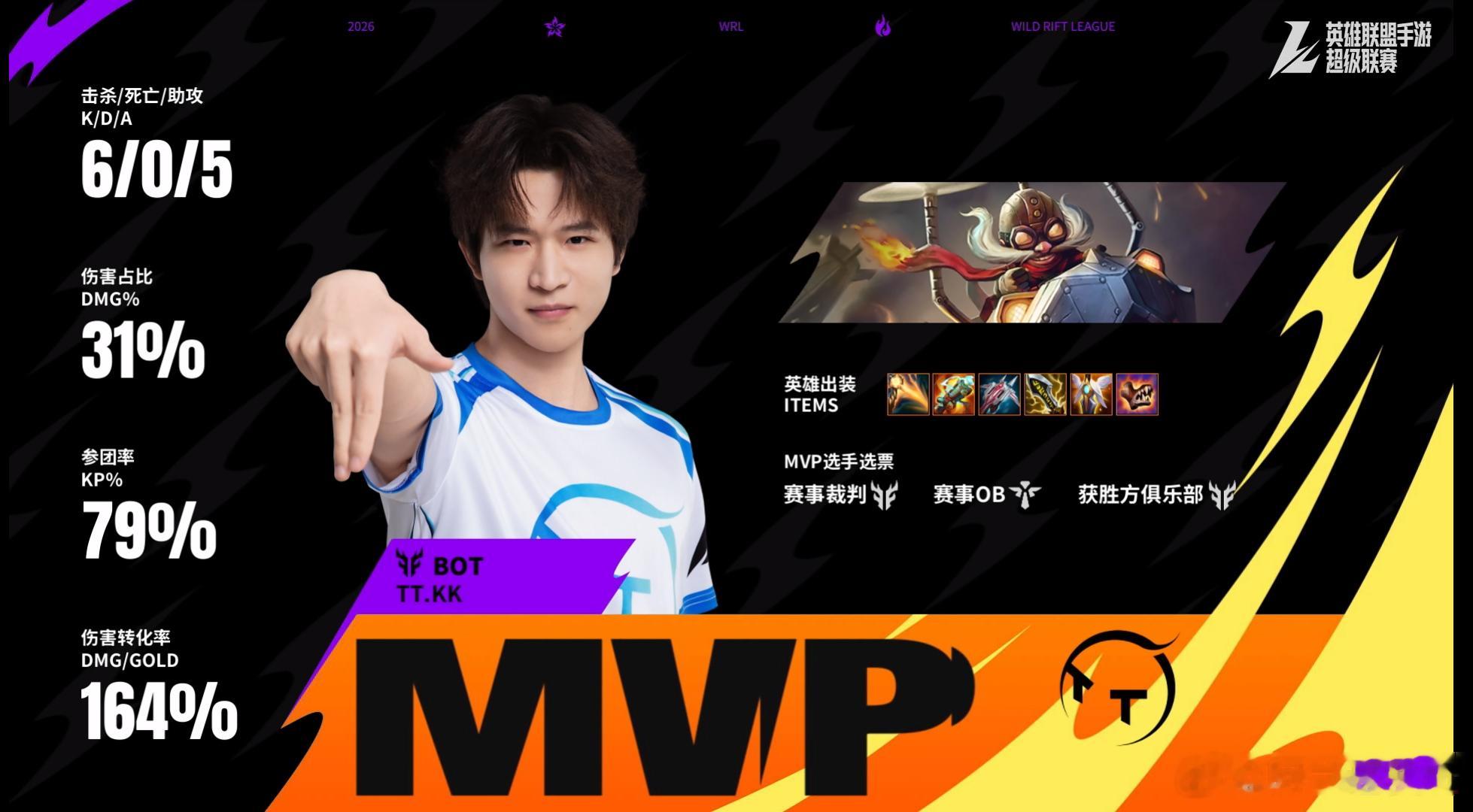 2026WRL夏季赛 第一局：RV 0-1 TT本局MVP：TT.kk（库奇）英