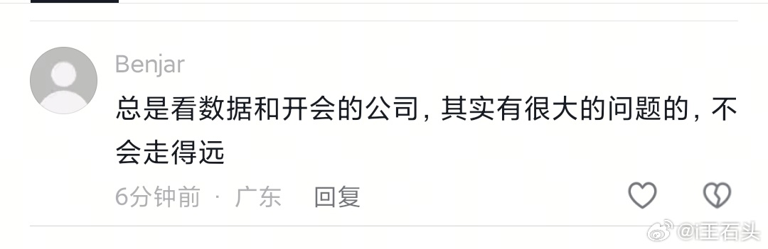 总是看数据和开会的公司，其实有很大的问题的，不会走得远。 