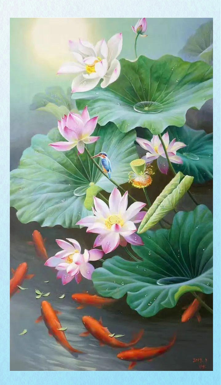 在朝鲜的静物油画中，荷花的盛开不仅是视觉的享受，更是一种心灵的洗涤。这些作品展现