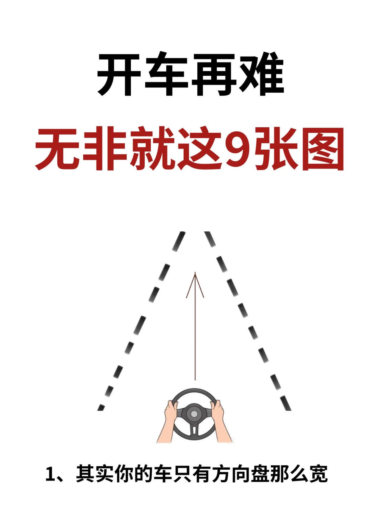 开车对新手来说确实是个挑战，不过有这9张图就能轻松搞定不少难题。驾考时让人头疼的