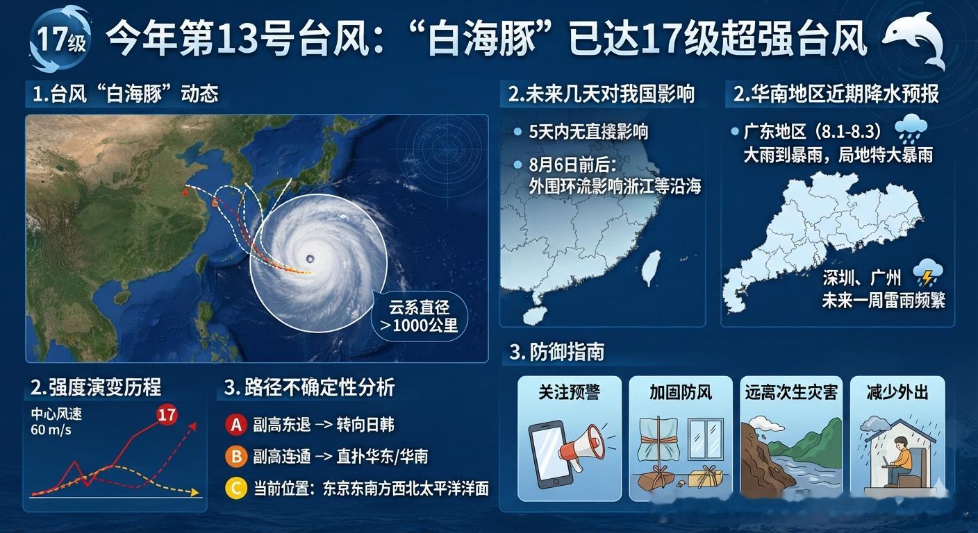 台风白海豚已达17级 今年第13号台风“白海豚”已增强为17级超强台风级（风速达