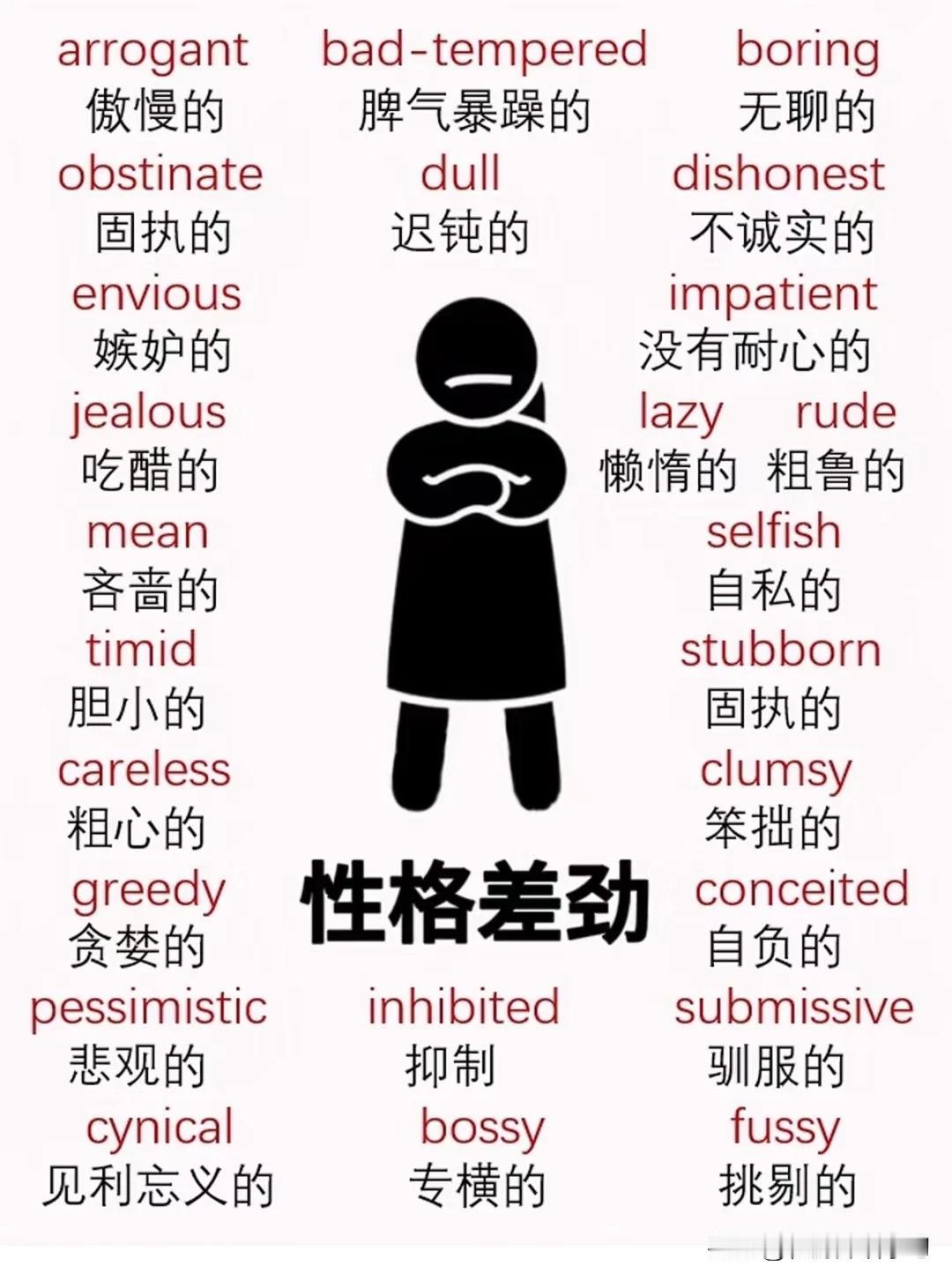跟“性格差劲”有关的英语词汇