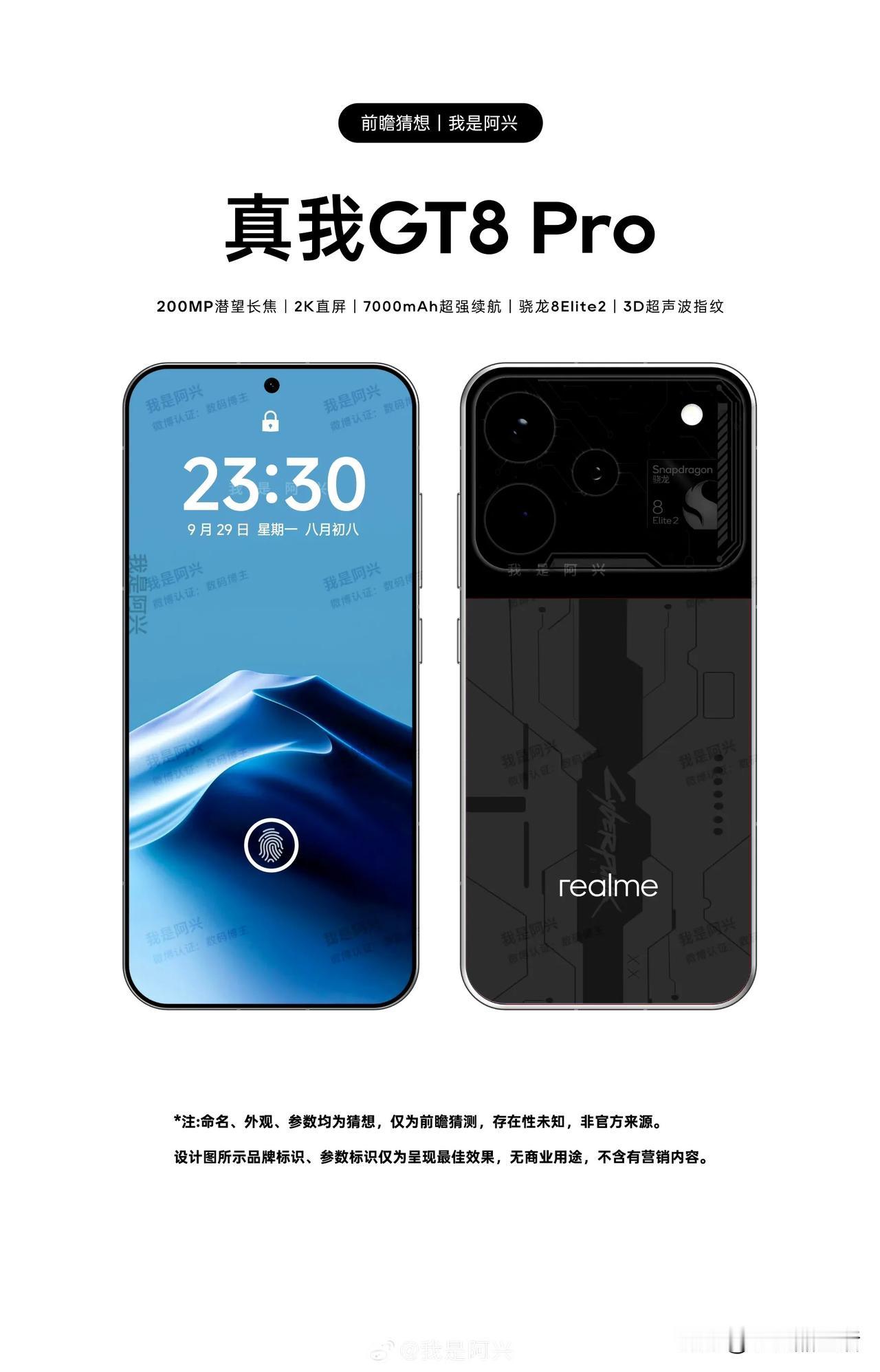 realme真我GT8 Pro外观渲染图曝光

近日，有数码博主绘制了realm