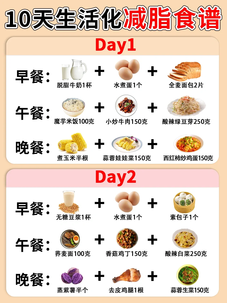 🔥10生活化减脂食谱‖吃瘦不饿瘦‼️