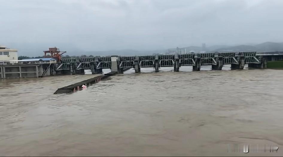 从来没见过排洪闸口全开的时候，明天台风又来了，水位还在上升，真的要命了啊
泄洪是