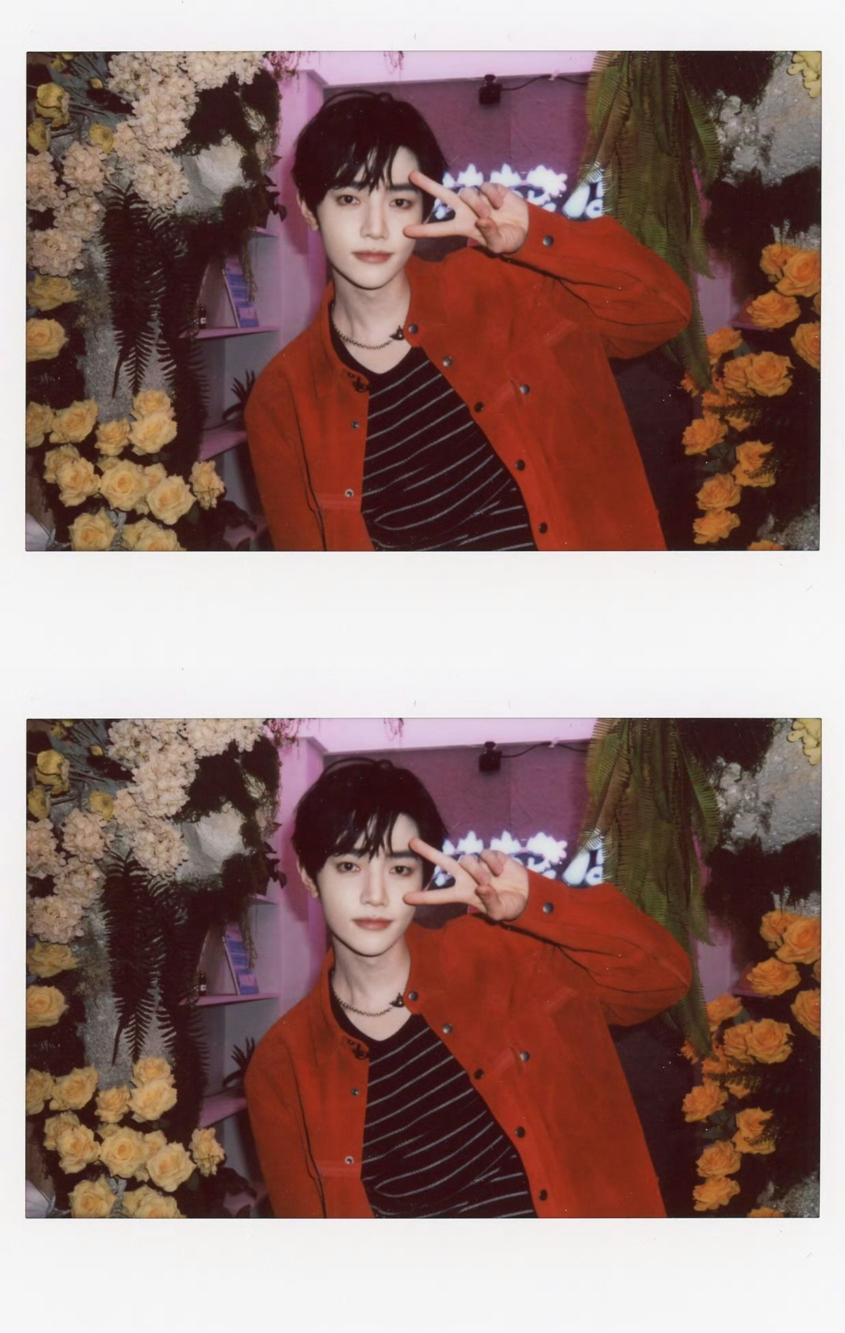 章昊你好星期六拍立得照 章昊你好星期六拍立得照🈶 剪刀手红衣昊昊 帅而萌之😍