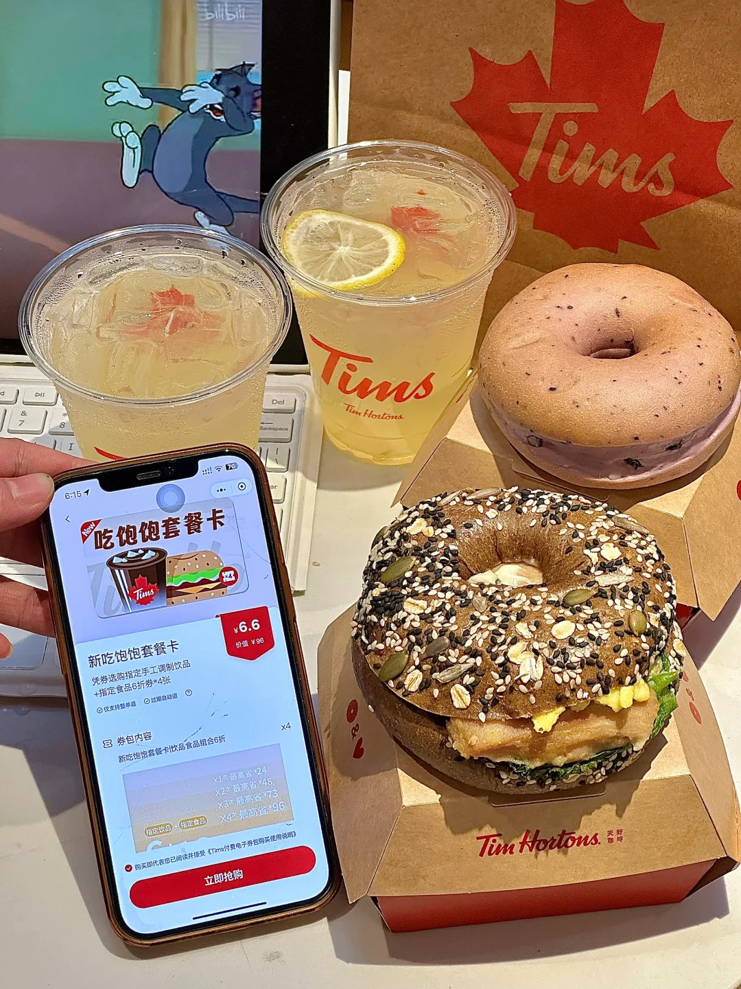 Tims的贝果都给我去吃！六折真的香晕了😭。。。