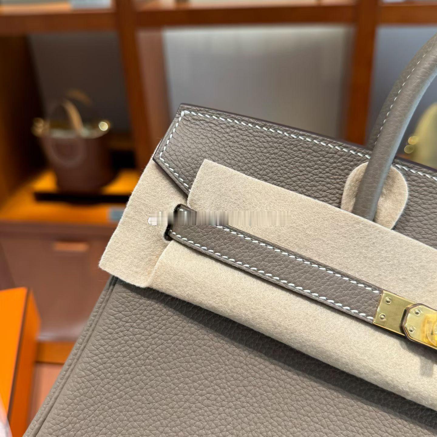 Birkin25cm Togo皮 18大象灰 金扣爱马仕hermes