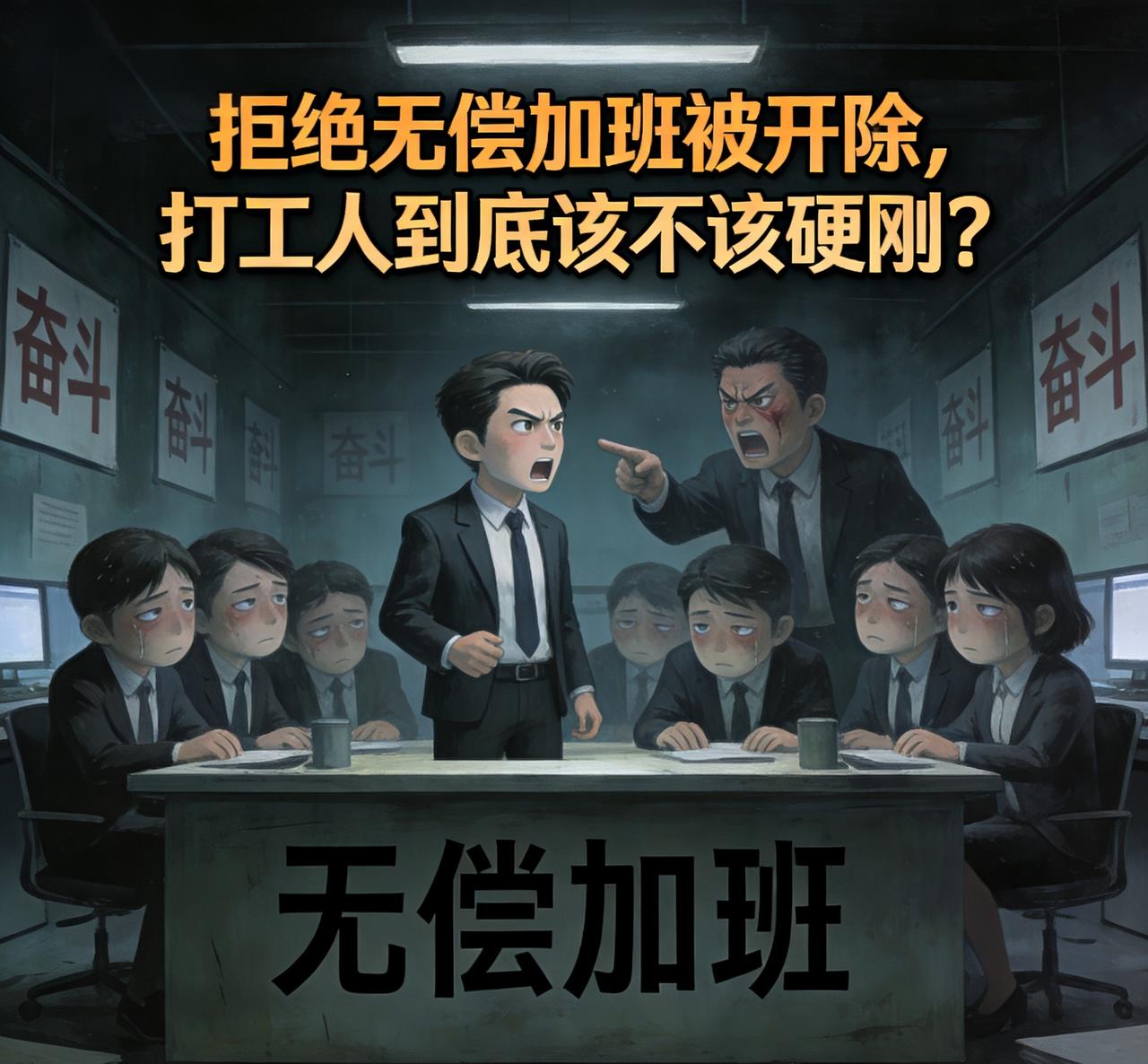 热搜爆了！
拒绝无偿加班被开除，
打工人到底该不该硬刚？
刚刷到热搜气炸了！网友