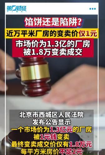 炸了！法院拍卖一个参考价值为13057万元人民币的厂房，吸引了140人报名，最终