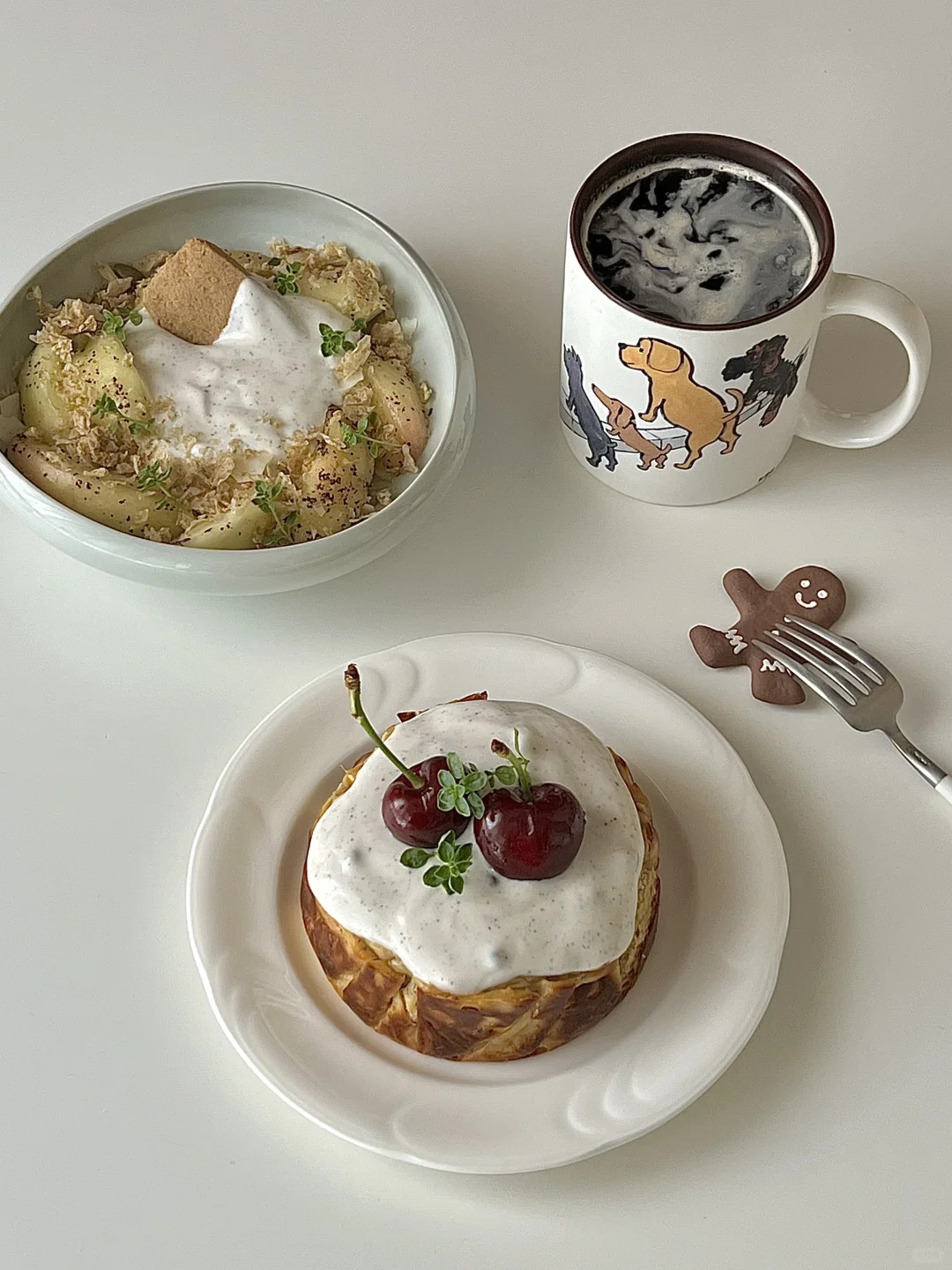 下午茶灵感✨｜红茶巴斯克·茶渍蜜桃酸奶碗🥣