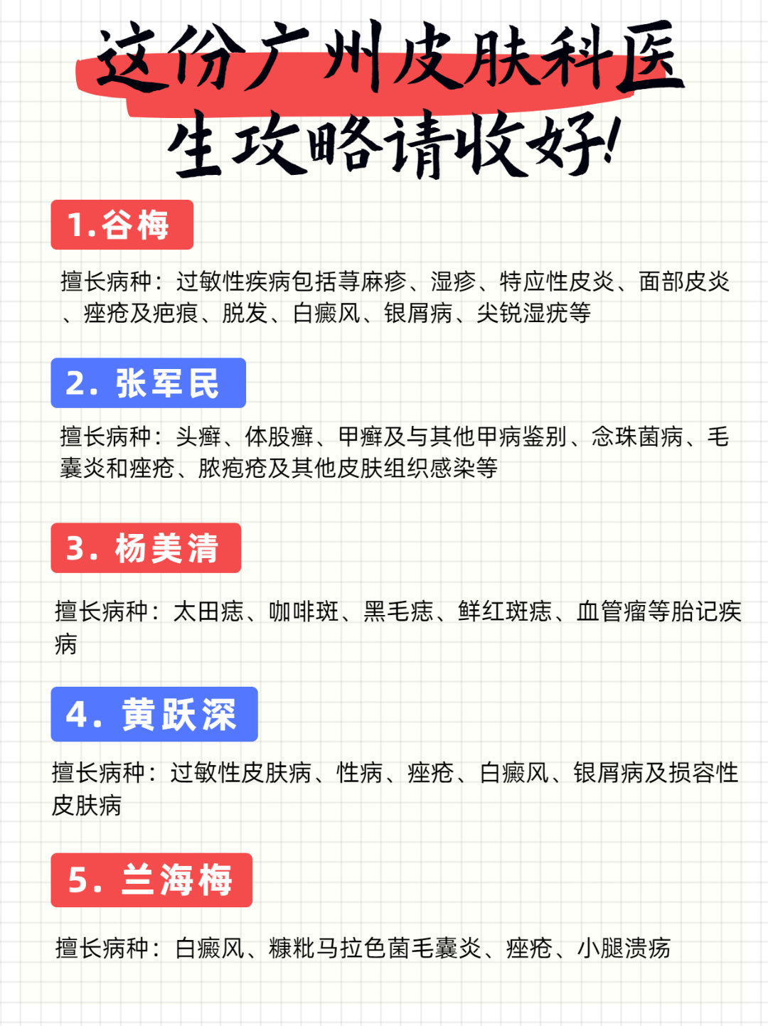 这份广州皮肤科医生攻略请收好！【谷梅】南方医科大学皮肤病医院皮肤科主任医师擅长病