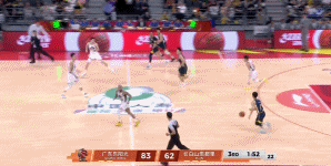 徐杰妙传溜底线的崔永熙，助攻小崔再拿2分，这比赛的强度确实偏低，不过难得让大家轻