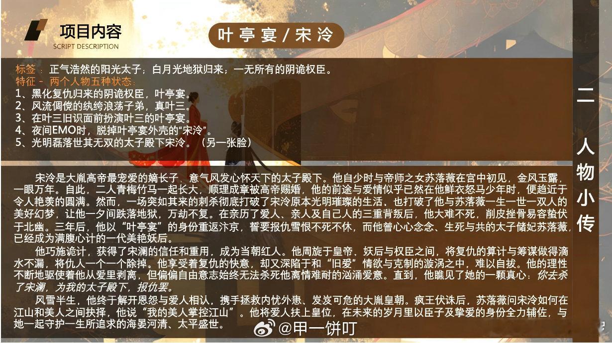 张凌赫、卢昱晓《刺棠》项目亮点、故事简述、人物小传 