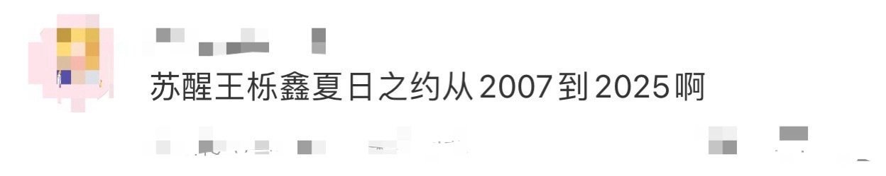 苏醒王栎鑫夏日之约从2007到2025 从2007年到2025年苏醒和王栎鑫的夏