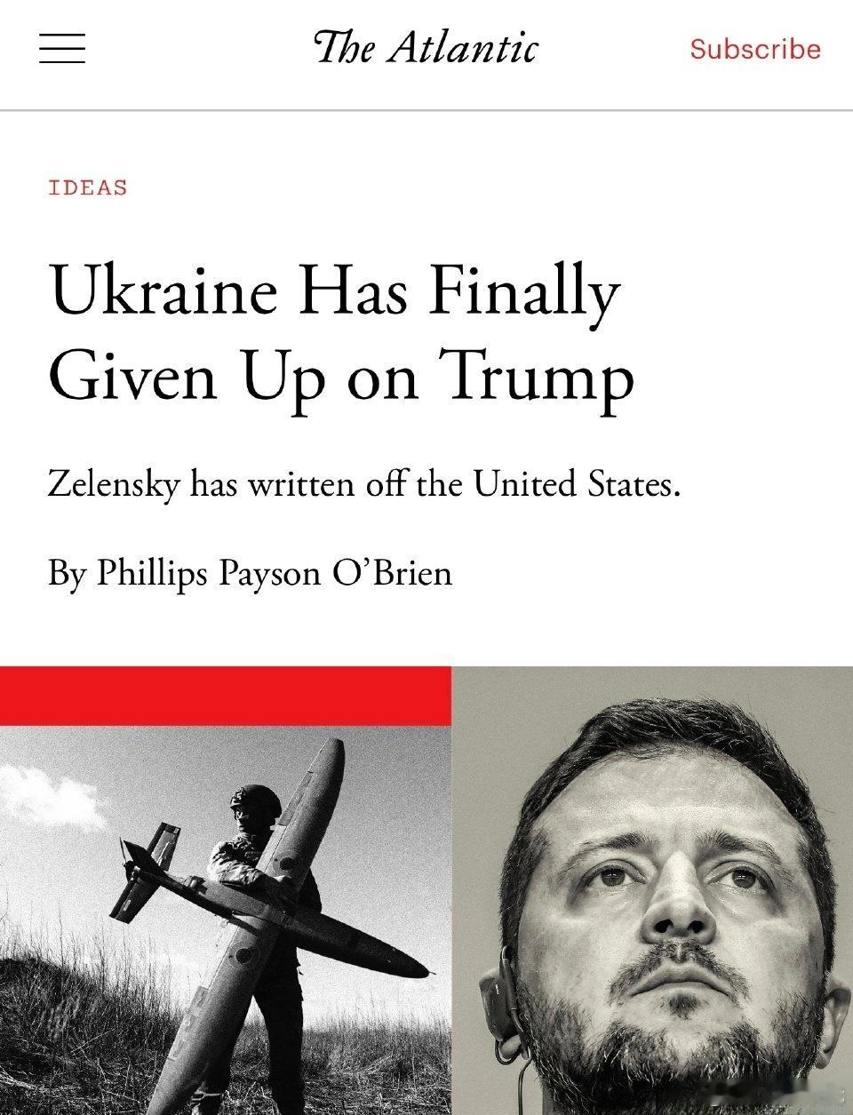 据《大西洋月刊》评论员菲利普斯·奥布莱恩分析，乌克兰在谈判与战略层面，已具备承受