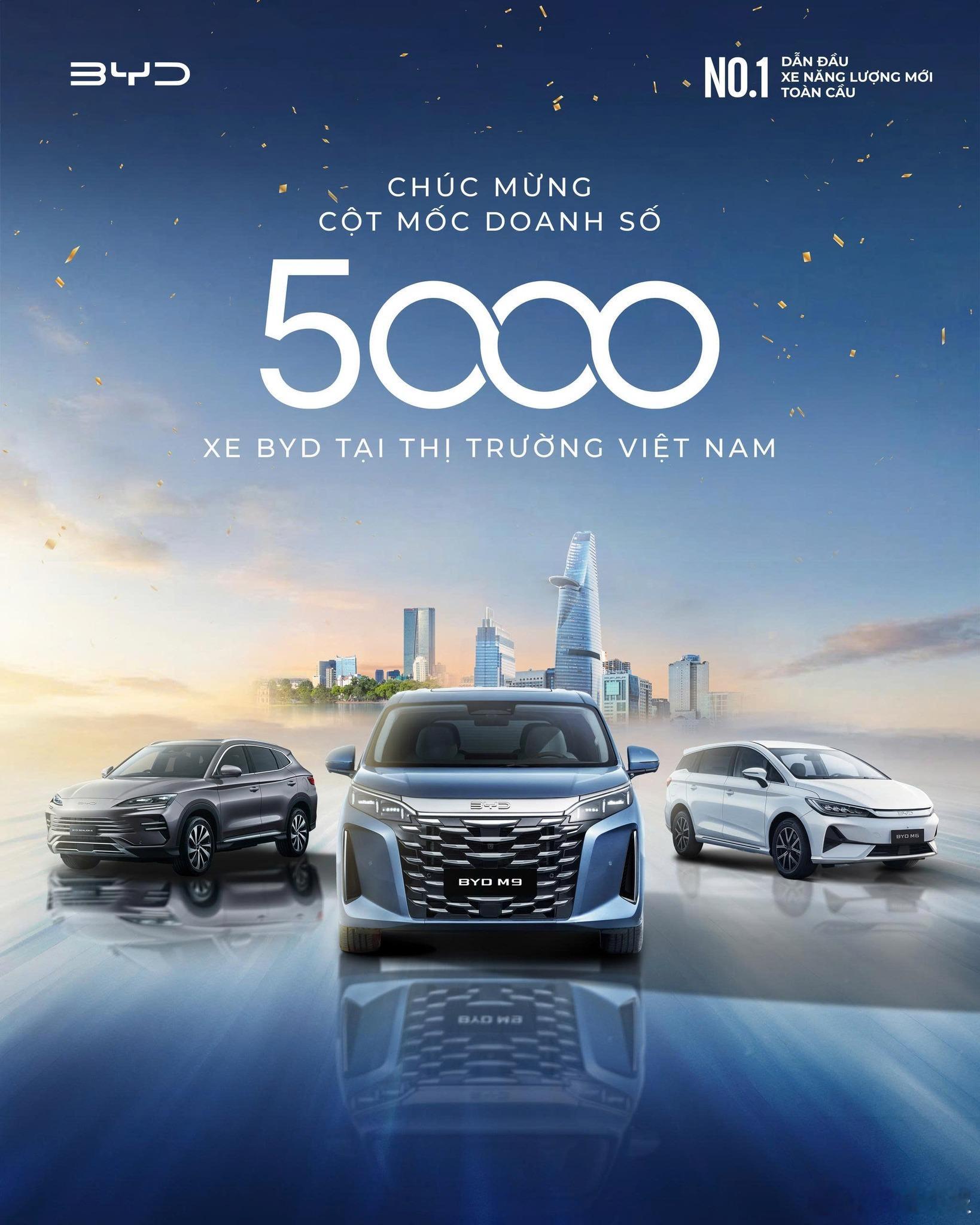 比亚迪越南交付第5000辆新能源车！ 