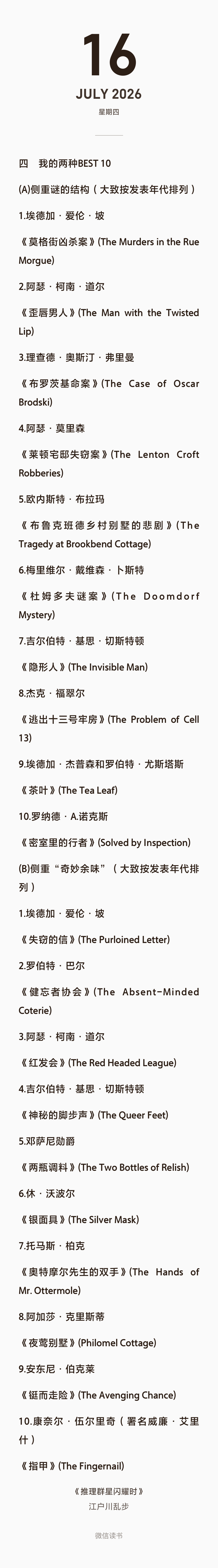 延迟了好久，终于把这本读完了！就像很喜欢读作家的批评集一样，作家做的选集也总是很