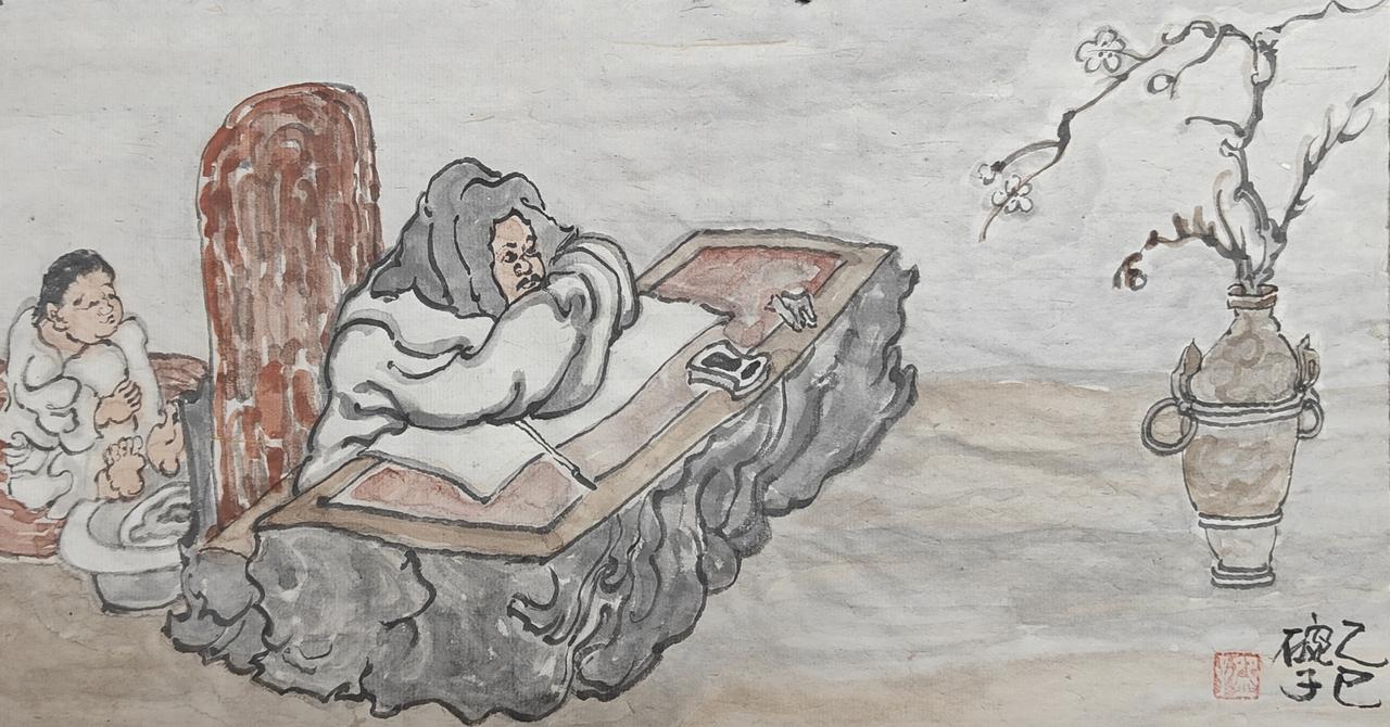 碗子的纸片水墨