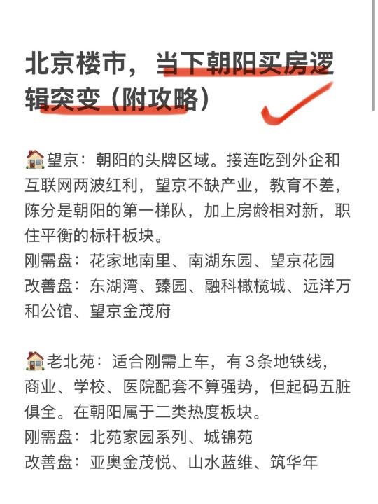 北京楼市，当下朝阳买房逻辑突变（附攻略）