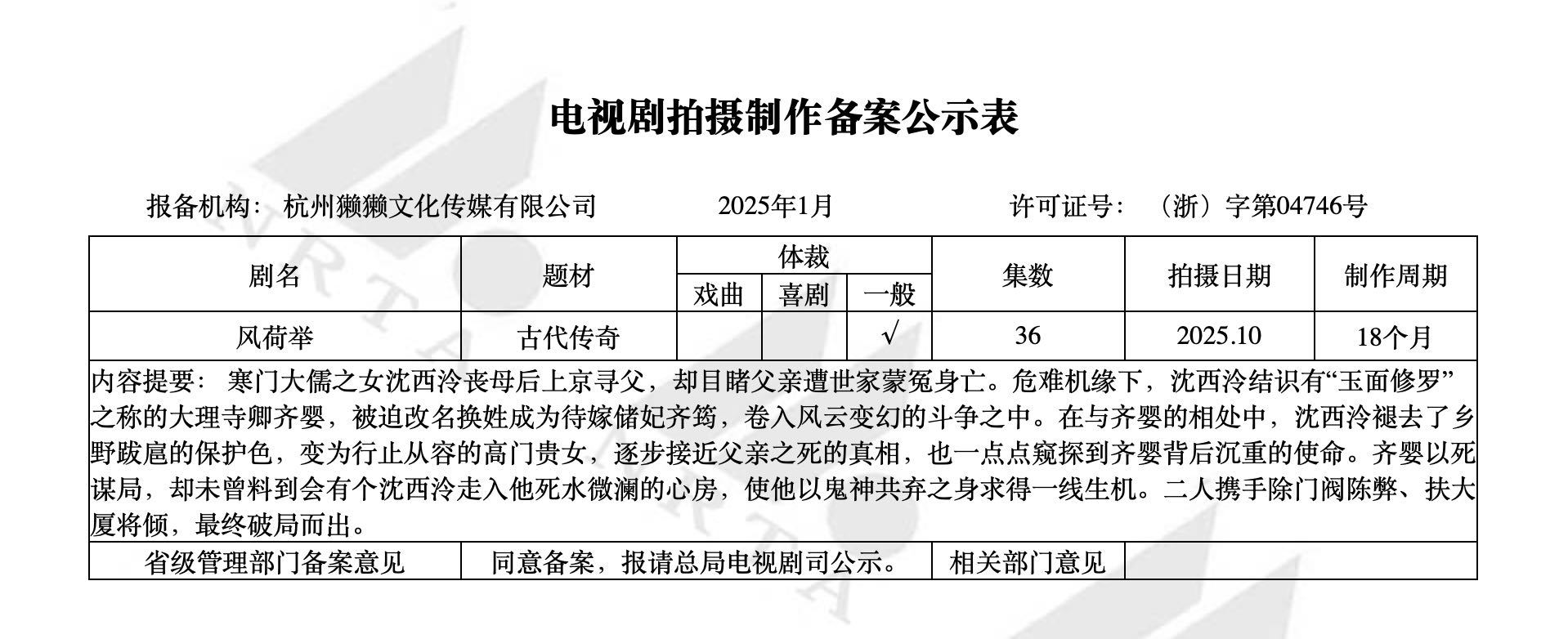 吃瓜🍉《风荷举》备案了，男主是95 流量小生，有你期待的吗？ 