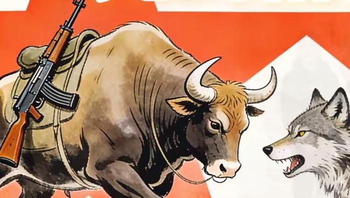 给牛挎上冲锋枪，它见了狼照样哆嗦，戴旭的话真是深刻。
动物界如此，国与国之间也是