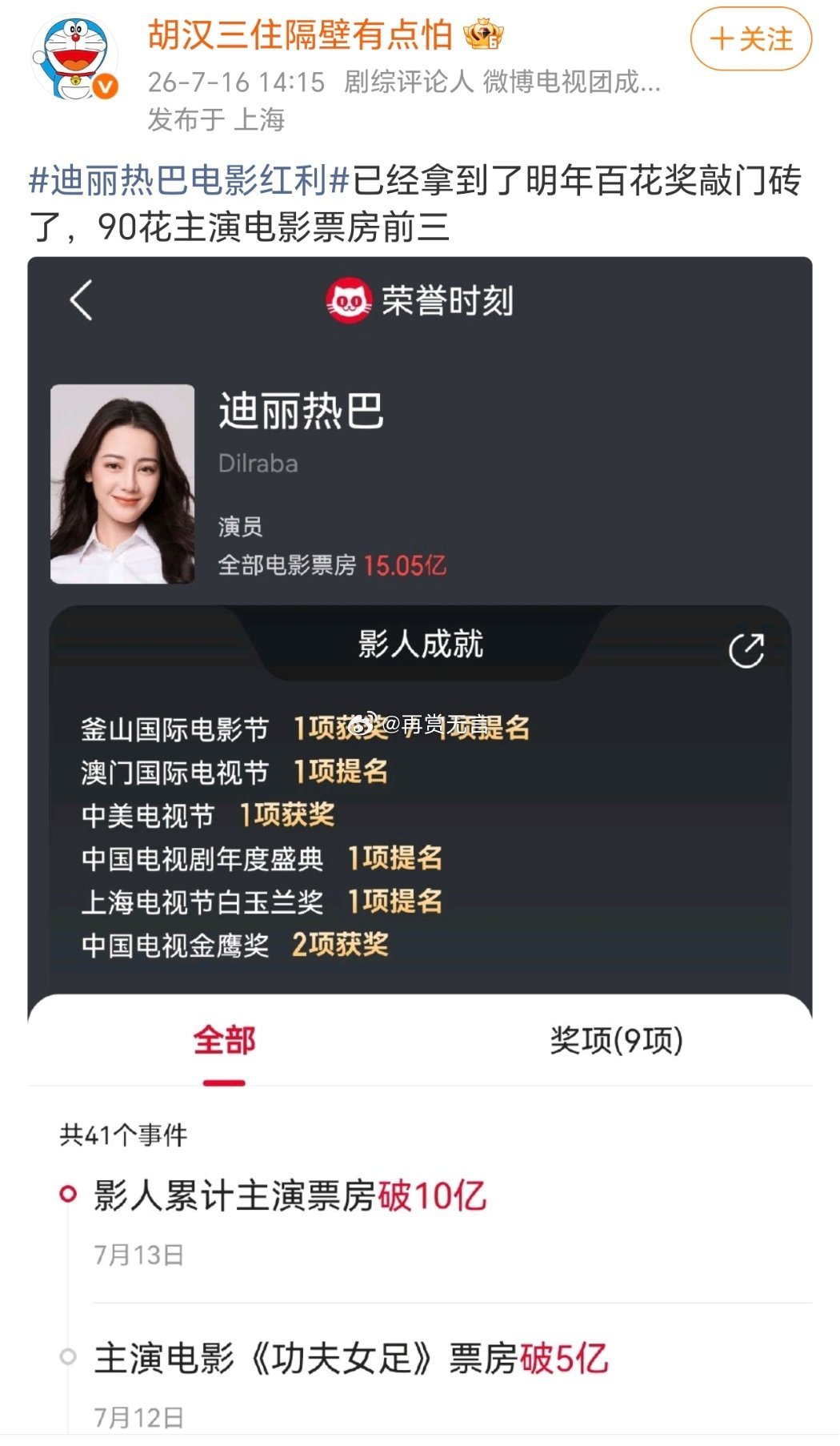 感觉迪丽热巴挺适配电影的，角色可塑性也很强，多进大荧幕吧！ 