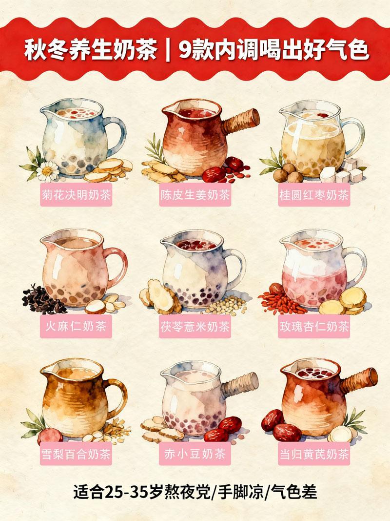 9种秋冬中式养生奶茶，喝出好气色今年的秋奶我0点就要喝